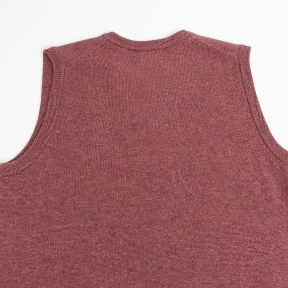 Woolovers Sweater Vest 100% Wool Toffee Brown V Neck Mens Large Unisex - Picture 7 of 14